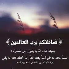 فما ظنكم برب العالمين